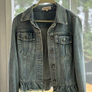 Frill bottom denim jacket size S